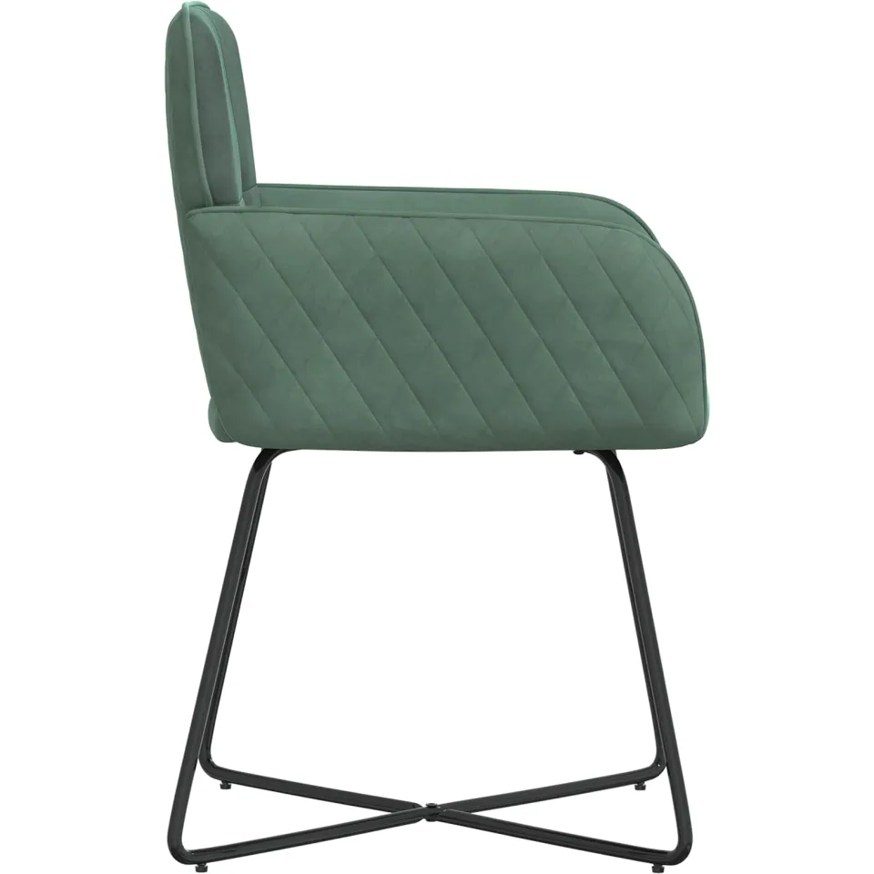 vidaXL Eettafelstoelen 2 st fluweel Zeegroen 59 x 56,5 x 86 cm groen, foto 4