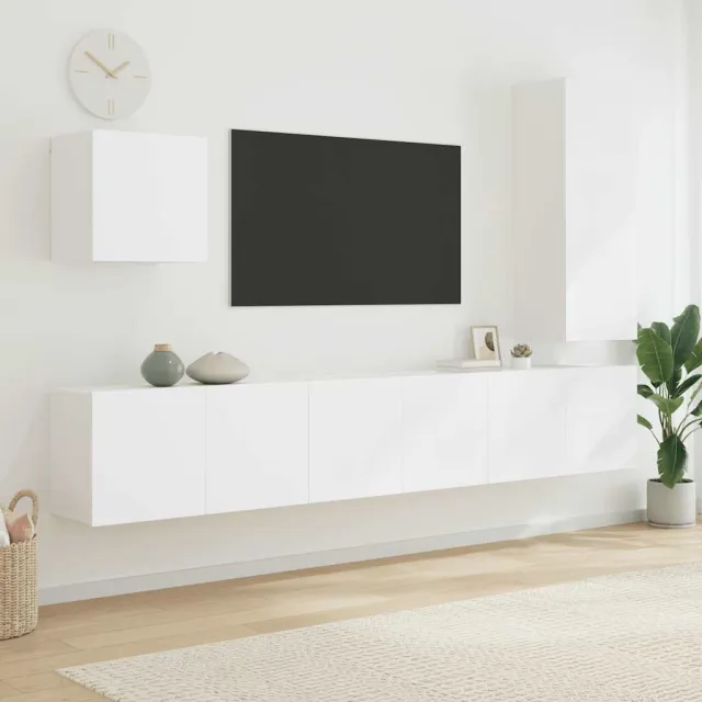 vidaXL 5-delige Tv-meubelset bewerkt hout wit, foto 2