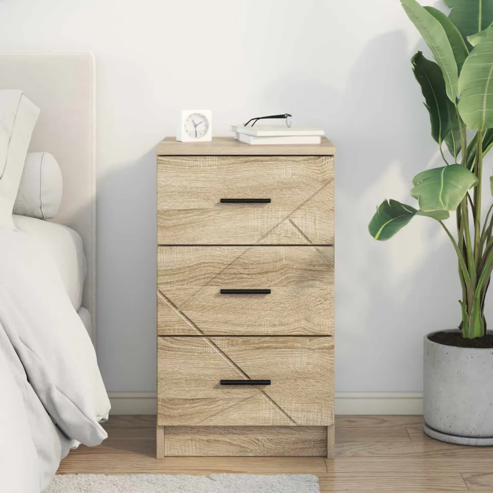 vidaXL Nachtkastje Sonoma eiken 38 x 38 x 66 cm Bewerkt hout, foto 3