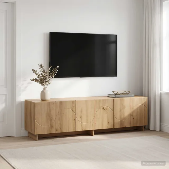 vidaXL tv-meubel 140 x 34,5 x 40 cm Artisanaal eiken Bewerkt hout Bruin