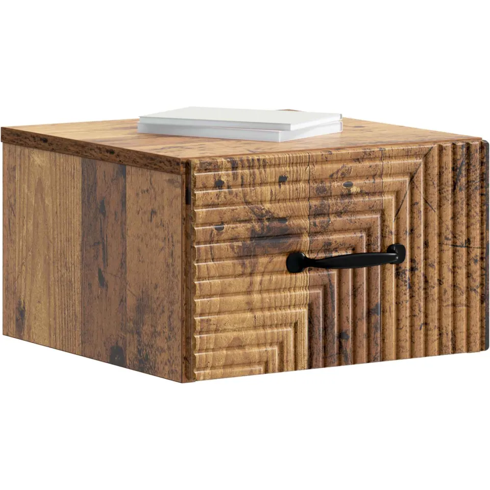 vidaXL Wandbeugel Bedkast 2 st Oud hout 34,5 x 33 x 20 cm Bewerkt hout Bruin