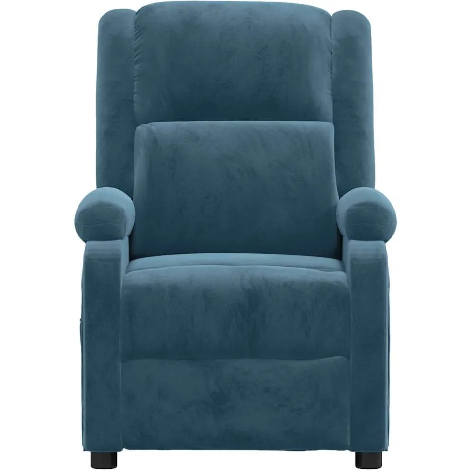 vidaXL Massagestoel fluweel blauw
