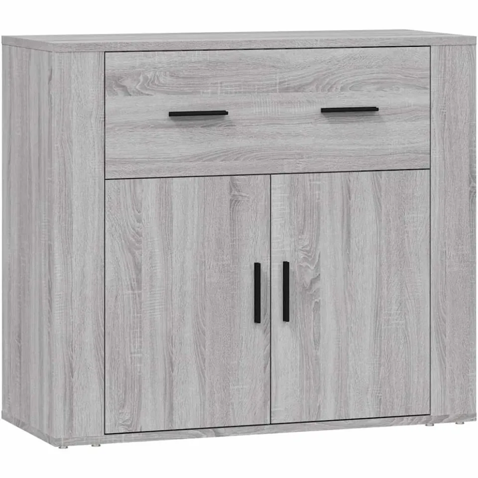 vidaXL Dressoir 80x33x70 cm bewerkt hout grijs sonoma eikenkleurig