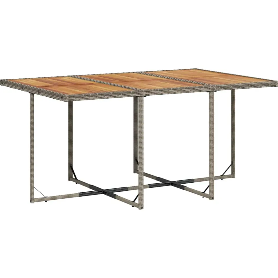 vidaXL 11-delige Tuinset met kussens poly rattan grijs