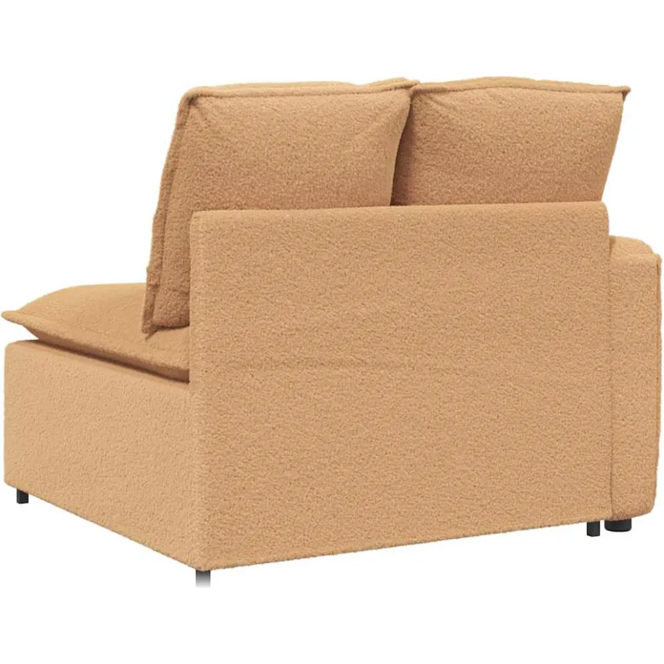 vidaXL Modulaire bank Armleuning eindmodule met kussens 100 cm beige, foto 4