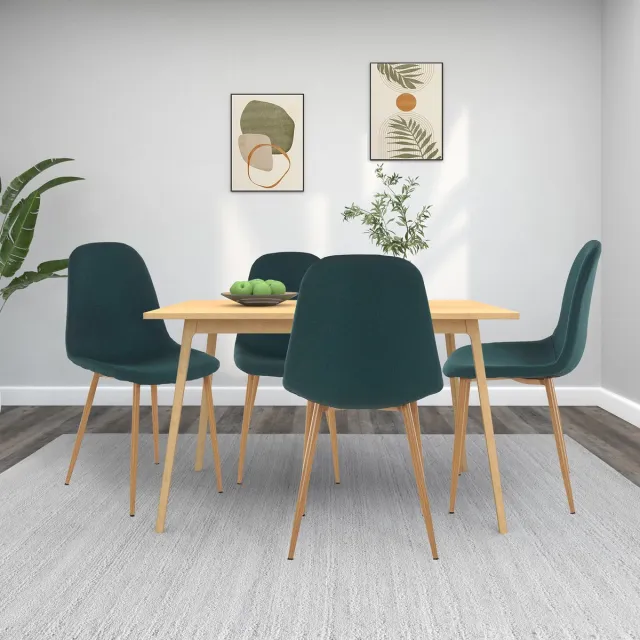 Notio Living Miller-Eetkamerstoel - Set van 4 - Groen Plastic