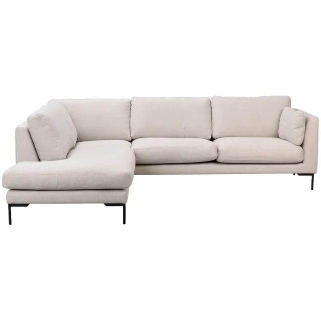 Rowico Home Corwin gestoffeerde hoekbank beige - links - 266 cm