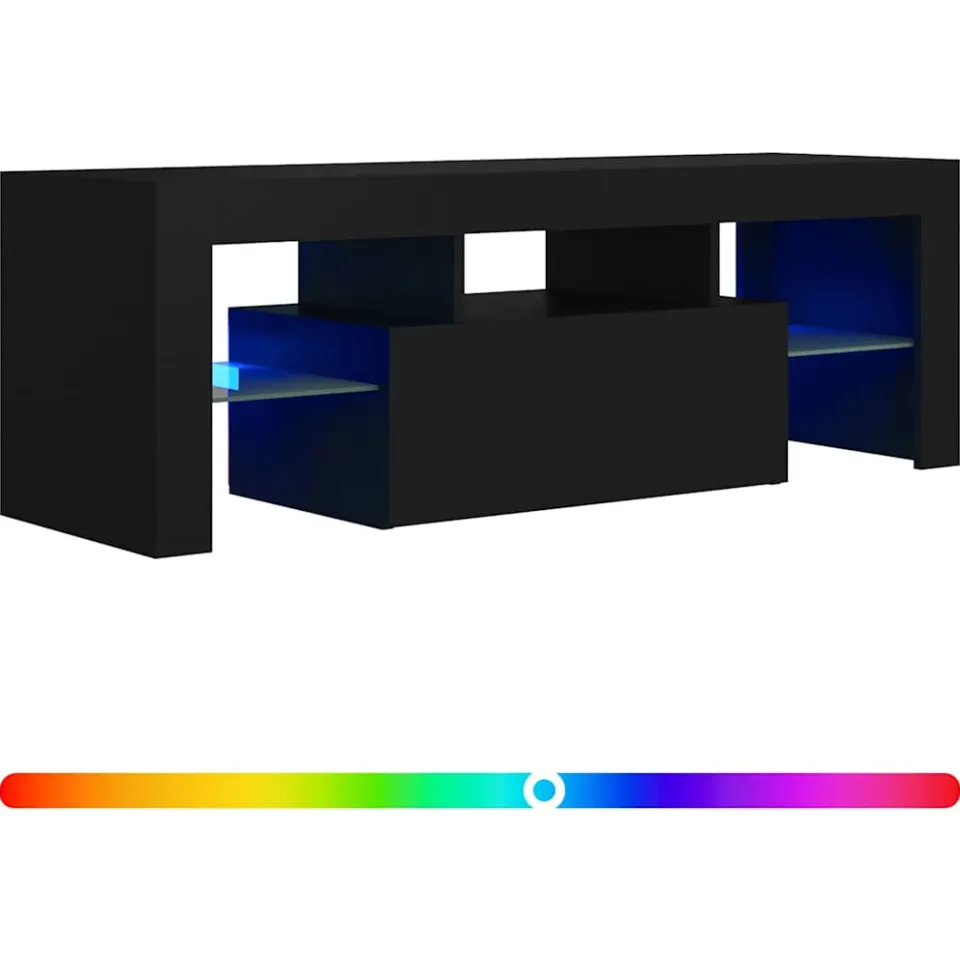vidaXL Tv-meubel met LED-verlichting 120x35x40 cm zwart