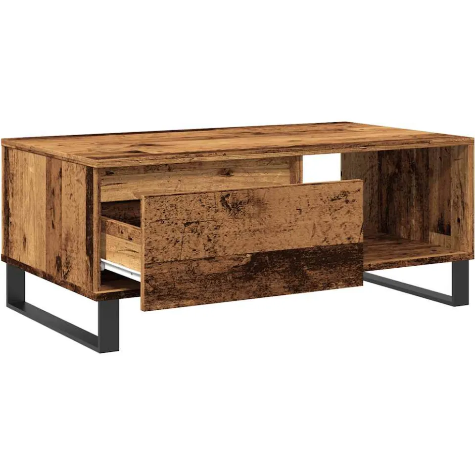 vidaXL Salontafel 90x50x36,5 cm bewerkt hout oud houtkleurig bruin, foto 4