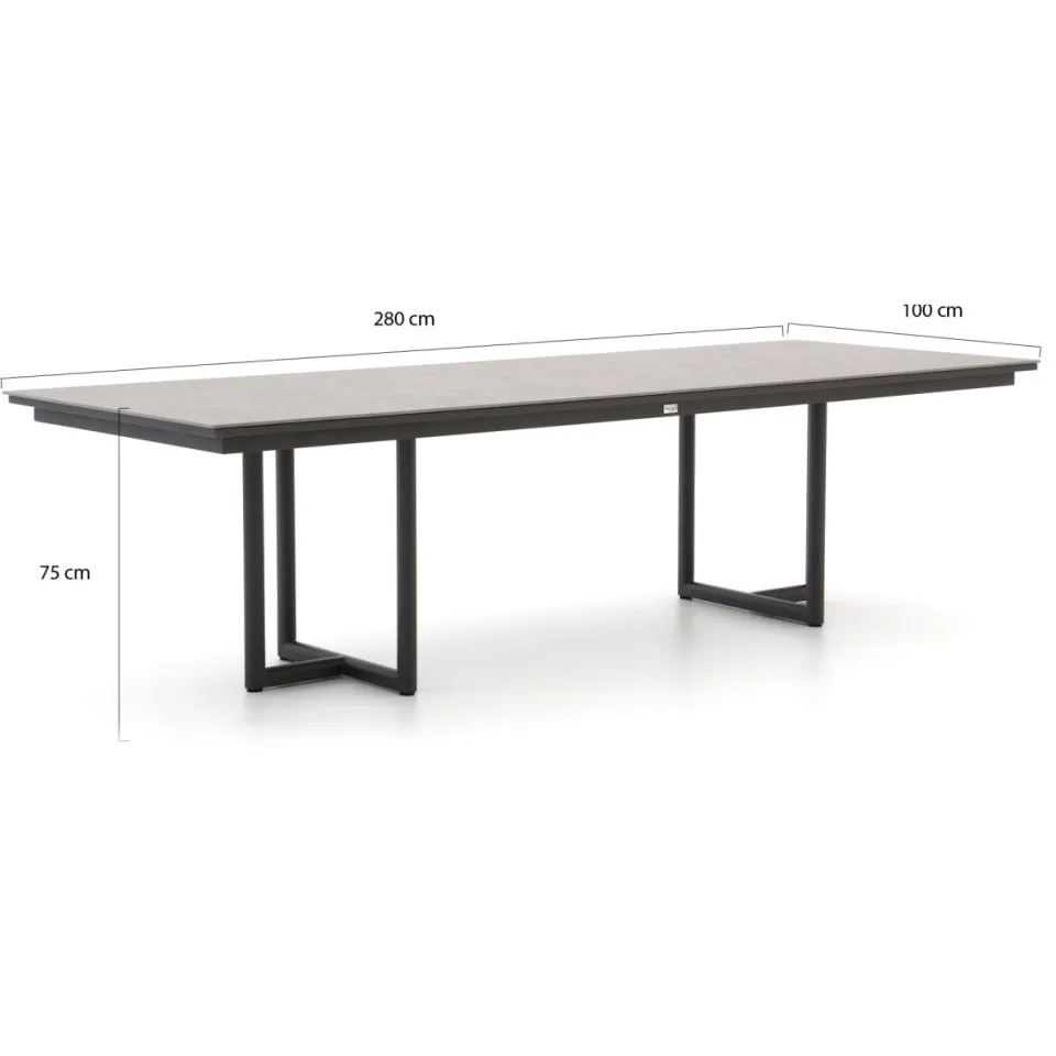 Tierra Outdoor Rivera/Naro 280cm dining tuinset 9-delig grijs, foto 4