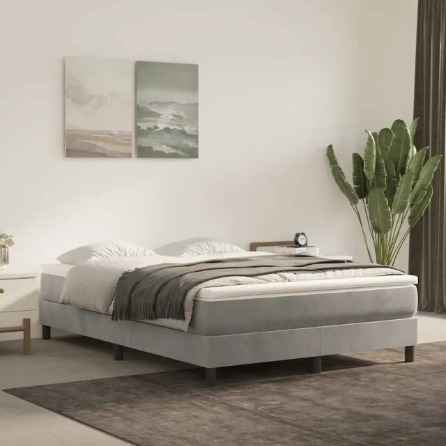 vidaXL Pocketveringmatras 120 x 210 x 20 cm Lichtgrijs