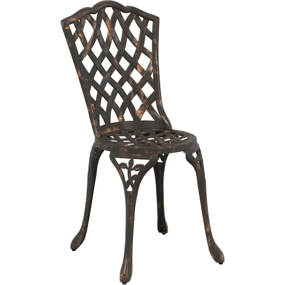 vidaXL Tuin Bistro Set 3 st Brons Aluminium, foto 3