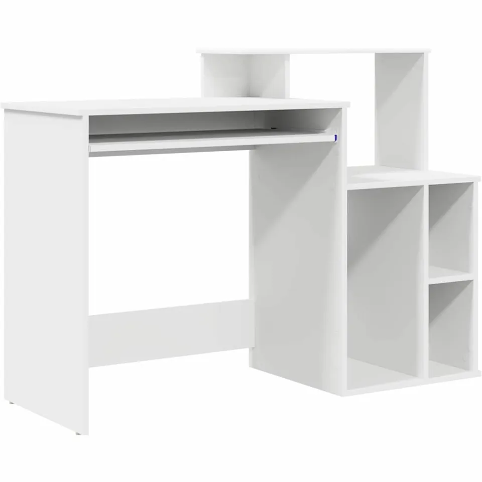 vidaXL Bureau Wit 120,5 x 44 x 88,5 cm Bewerkt hout, foto 3