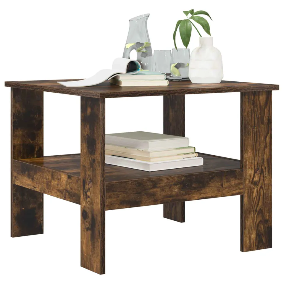 vidaXL Salontafel Gerookt eiken 57 x 55 x 45 cm Bewerkt hout Bruin