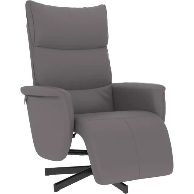 vidaXL Fauteuil - verstelbaar - met - voetensteun - kunstleer - grijs