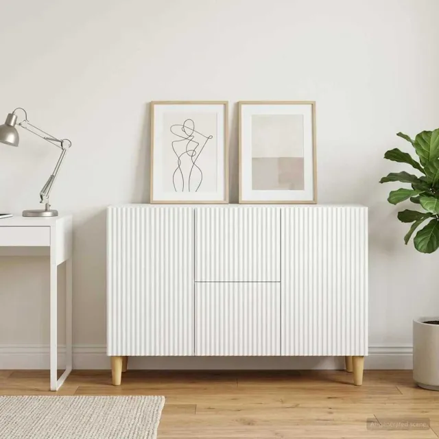 vidaXL Dressoir Wit 89 x 34,5 x 60 cm Bewerkt hout
