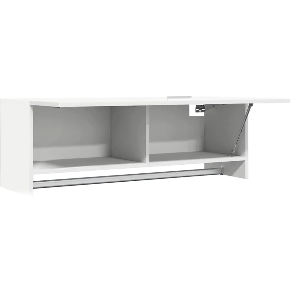 vidaXL Kledingkast 100x32,5x35 cm bewerkt hout wit, foto 3