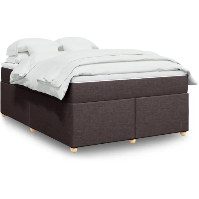 vidaXL Boxspring met matras stof donkerbruin 160x200 cm bruin