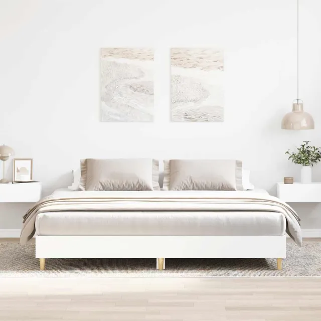 vidaXL Bedframe zonder matras 160x200 cm spaanplaat wit