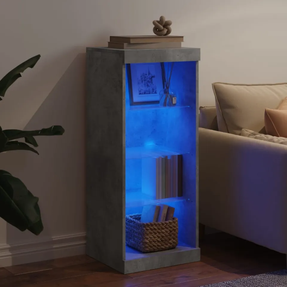 vidaXL Dressoir met LED-verlichting 41x37x100 cm betongrijs grijs, foto 3