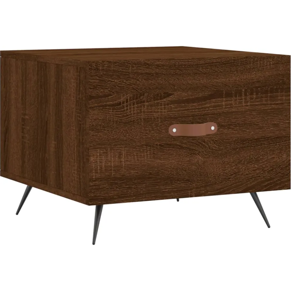 vidaXL Salontafel 50x50x40 cm bewerkt hout bruin eikenkleur, foto 3