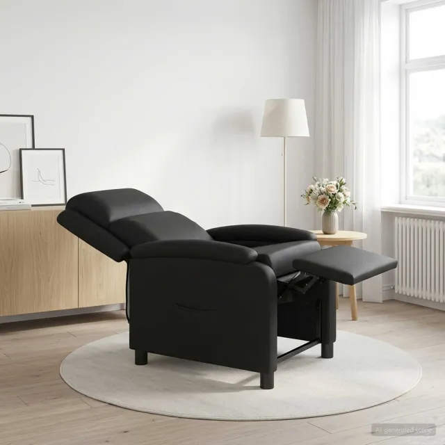 vidaXL Massage Recliner Zwart Kunstleer