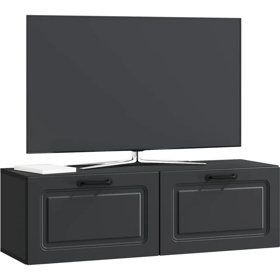 vidaXL Wandbeugel TV-kast Zwart 98 x 31 x 30 cm Bewerkt hout, foto 2