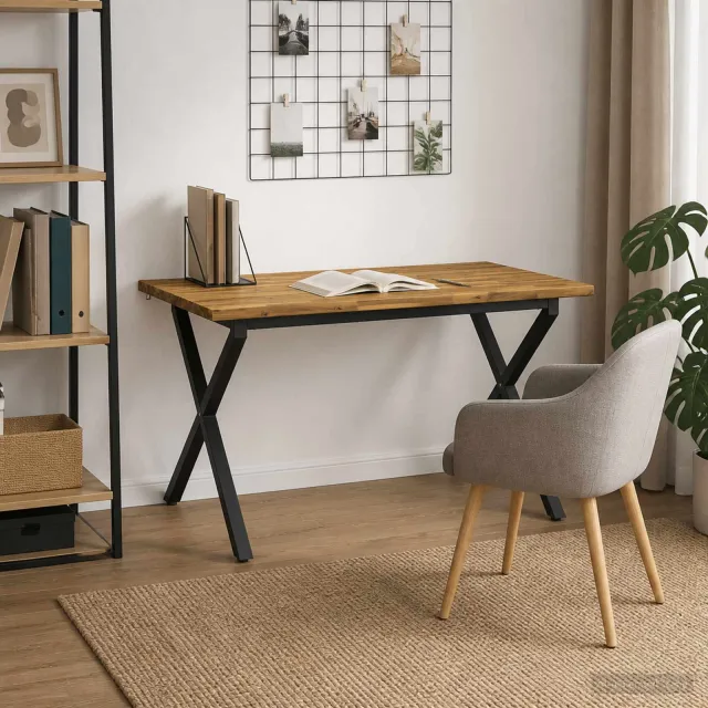 vidaXL Live Edge Eettafel 140 x 90 x 75 cm Massief Acaciahout Wit