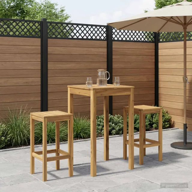 vidaXL Tuinbar Tafel LAREN Witgewassen 60 x 60,5 x 105 cm, foto 2