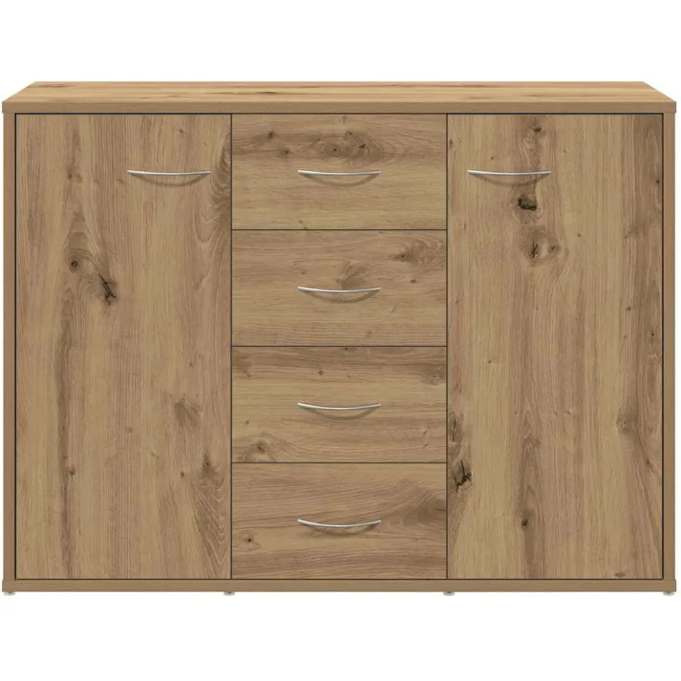vidaXL Dressoir 88x30x64 cm bewerkt hout artisanaal eikenkleur Bruin