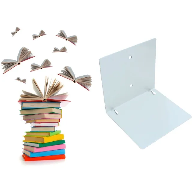 Unyqoos Onzichtbare zwevende boekenplank voor een moderne en georganiseerde uitstraling Wit