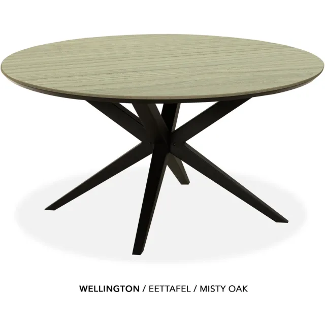 Maxfurn Eettafel rond met verjongde rand | Zeer krasvast | Kleur: Misty oak | diameter 120cm