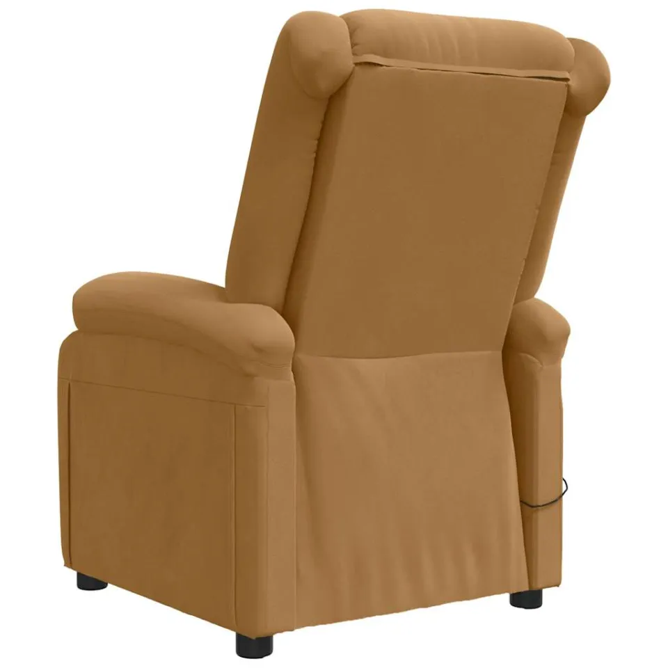 vidaXL Massagestoel fluweel bruin, foto 4