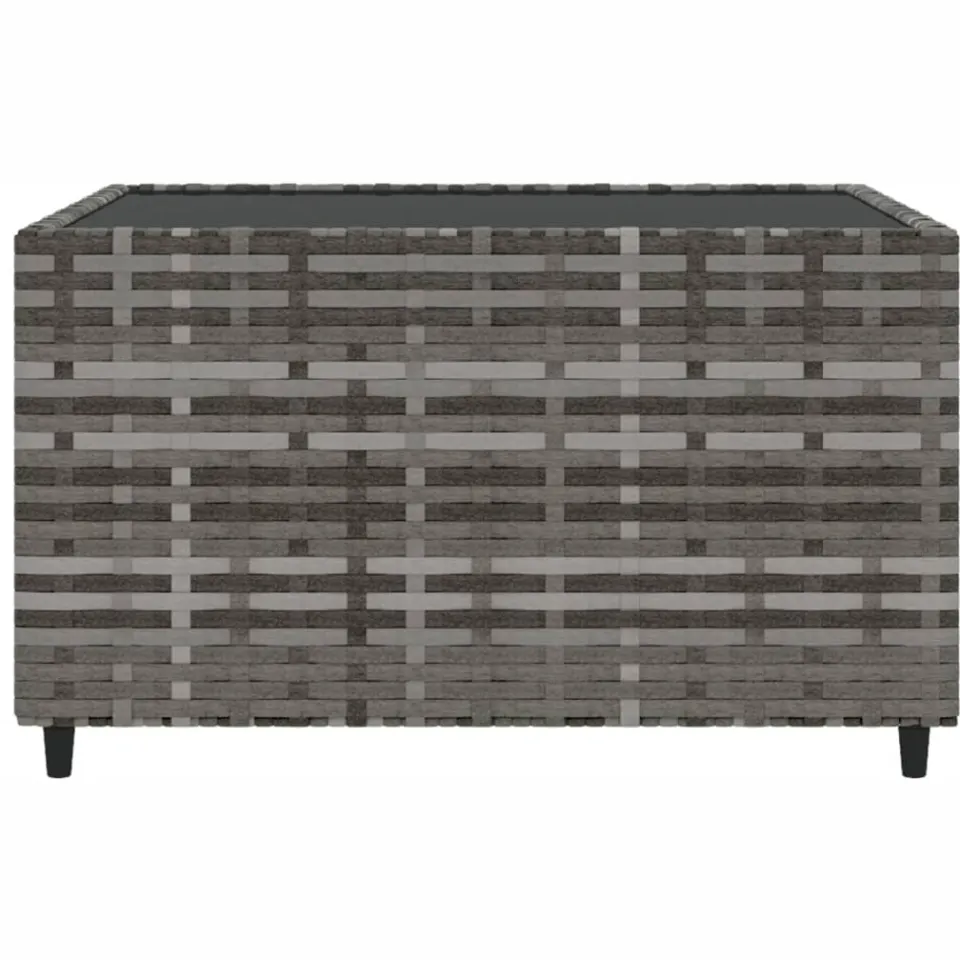 vidaXL Salontafel tuin vierkant 50x50x30 cm poly rattan grijs, foto 4