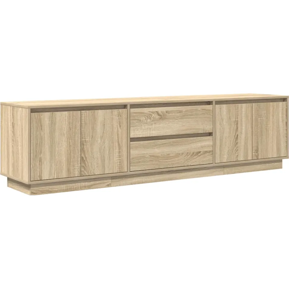 vidaXL Tv-meubel met LED-verlichting 193,5x41x50cm sonoma eikenkleurig Bruin