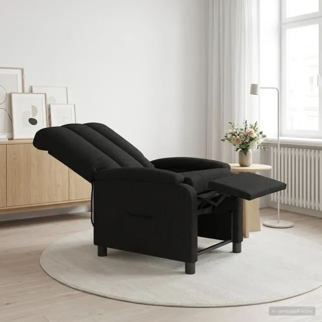 vidaXL Massage Recliner Zwart Stof