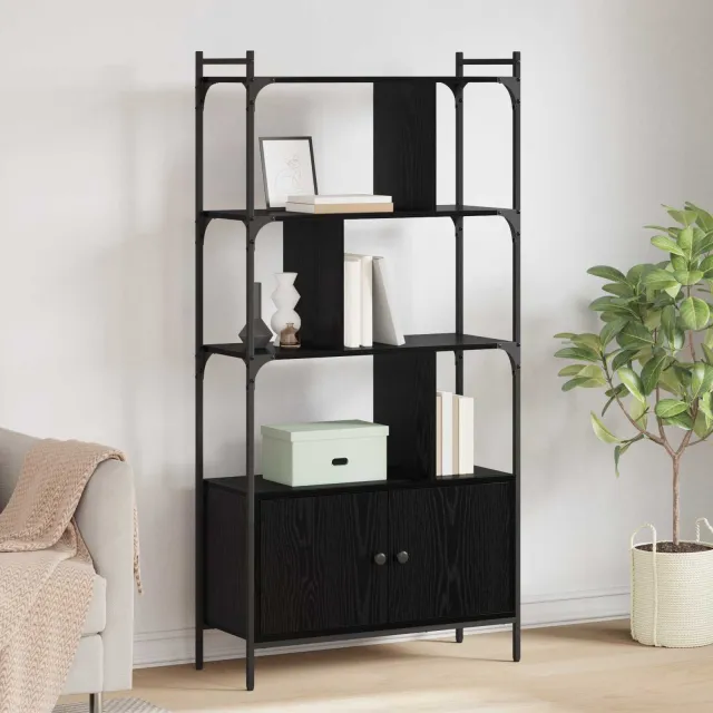 vidaXL Boekenkast 6-laags 76,5 x 30 x 154,5 cm Bewerkt hout zwart, foto 2