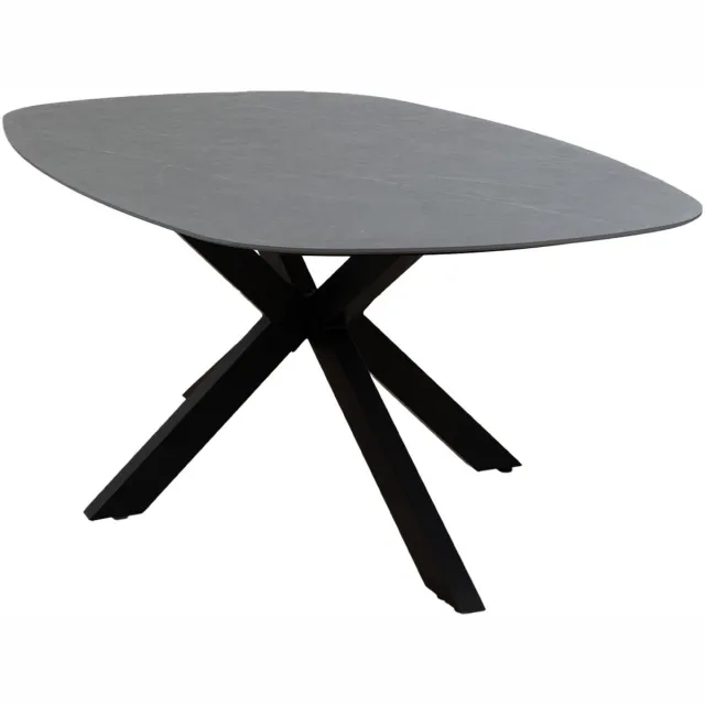 Madison Deens ovale tuintafel Barletta 180 cm | 4 personen | Desert Pearl/Black | Kunststof & aluminium Desert Pearl, Black