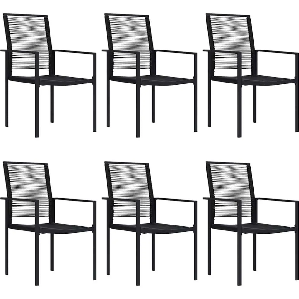 vidaXL 7-delige Tuinset Zwart