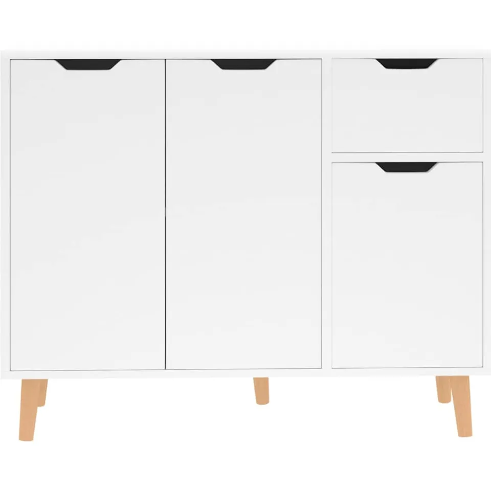 vidaXL Dressoir 90x30x72 cm bewerkt hout hoogglans wit