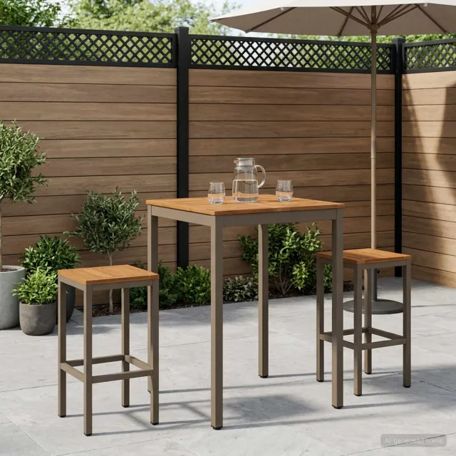 vidaXL Tuinbar Tafel NAARDEN Natuurlijk en Koffie 70 x 68,5 x 105 cm bruin, foto 2