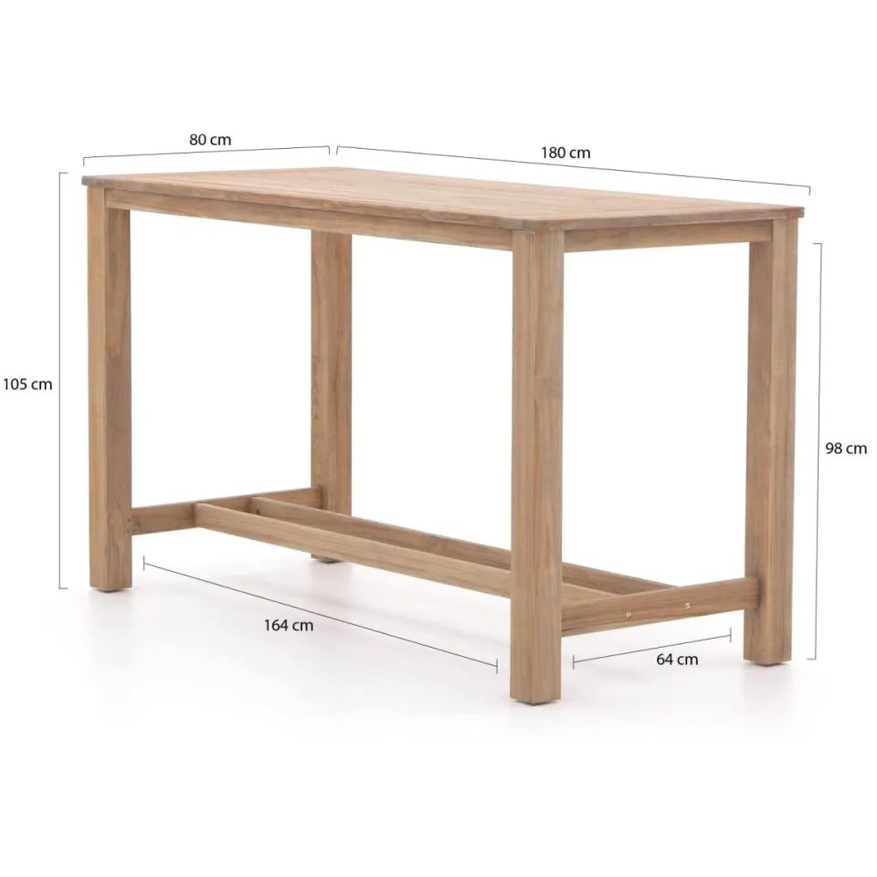 ROUGH Furniture ROUGH-X 180cm barset 7-delig bruin, foto 3