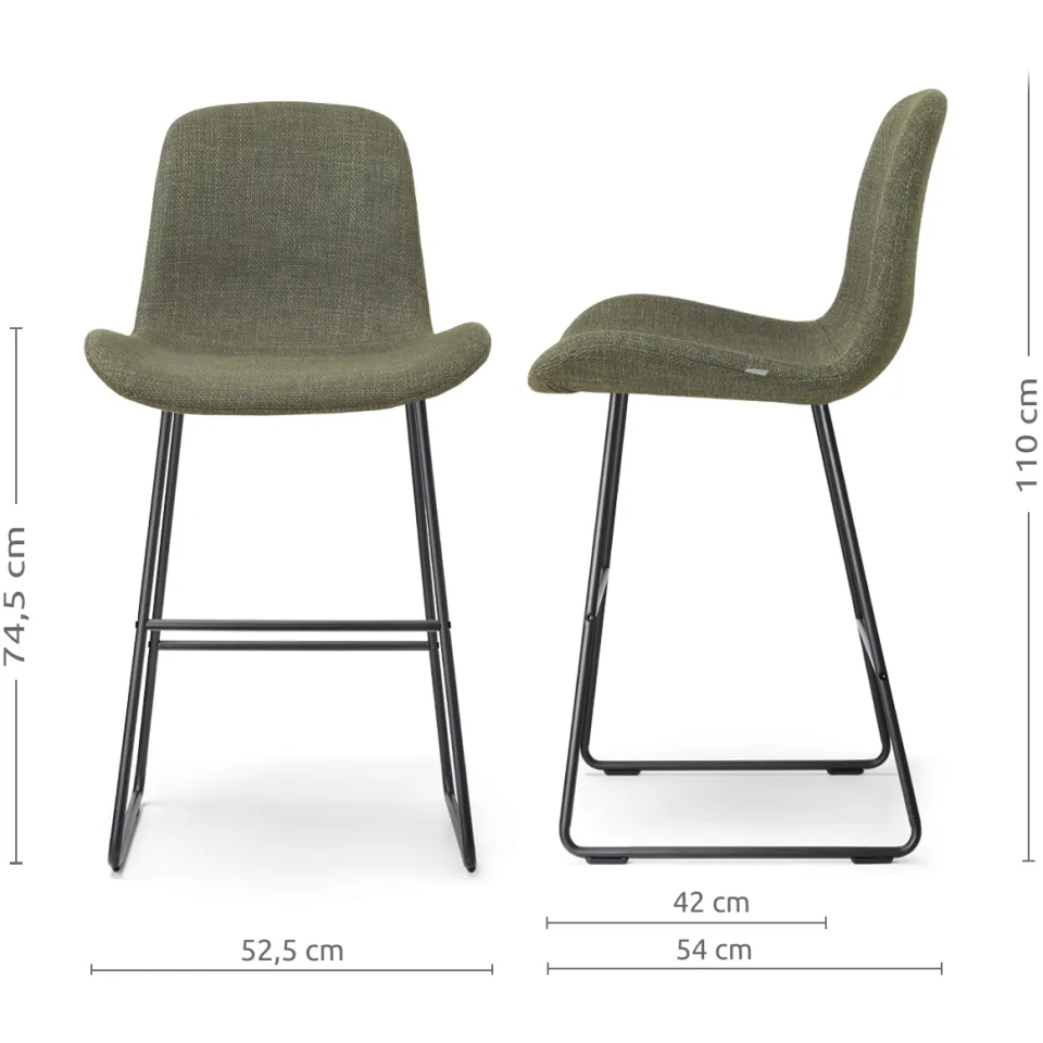 Nolon Nino-Fé barkruk forestgroen - zwart onderstel - 75 cm, foto 2