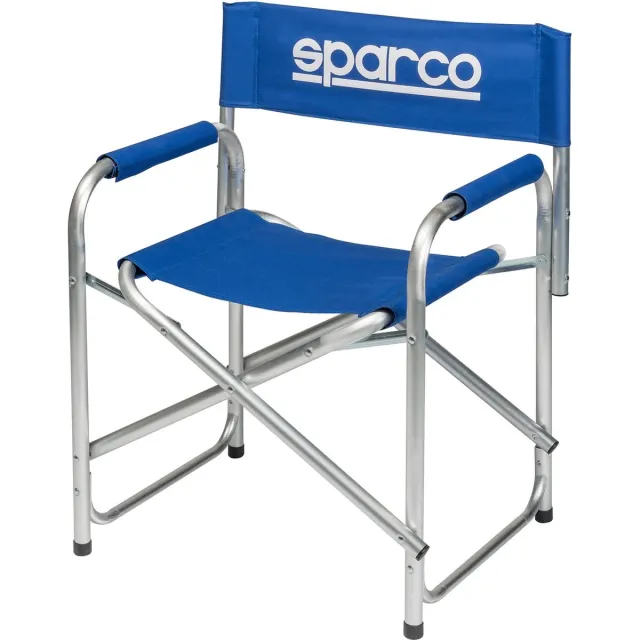 SPARCO Regisseursstoel Aluminium - Opvouwbare Regisseursstoel - Blauw