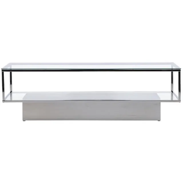 Svea Mia glazen salontafel - 130 x 60 cm - zilver Zilver/chroom