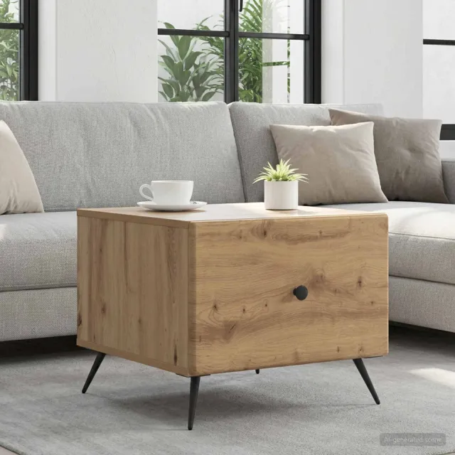 vidaXL Salontafel Artisanaal eiken 49 x 50 x 40 cm Bewerkt hout Bruin