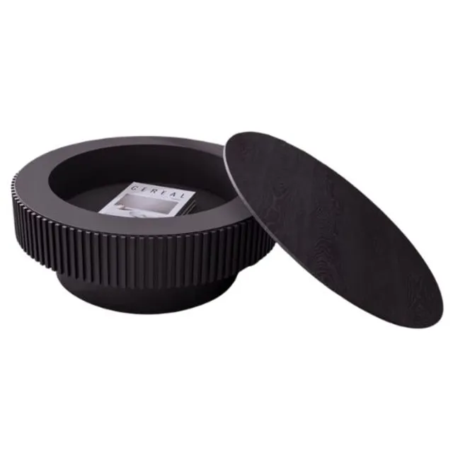 emvae Salontafel - Salontafel met Opbergruimte - Rond - Koffietafel - Modern - Hout - Diameter 75 cm - Zwart