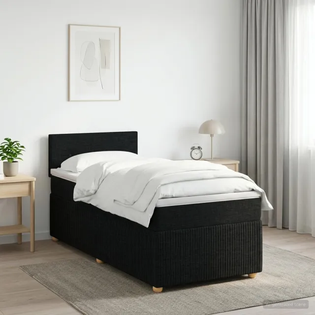 vidaXL Boxspringbed met matras met hoofdeinde Zwart 80 x 200 cm Stof