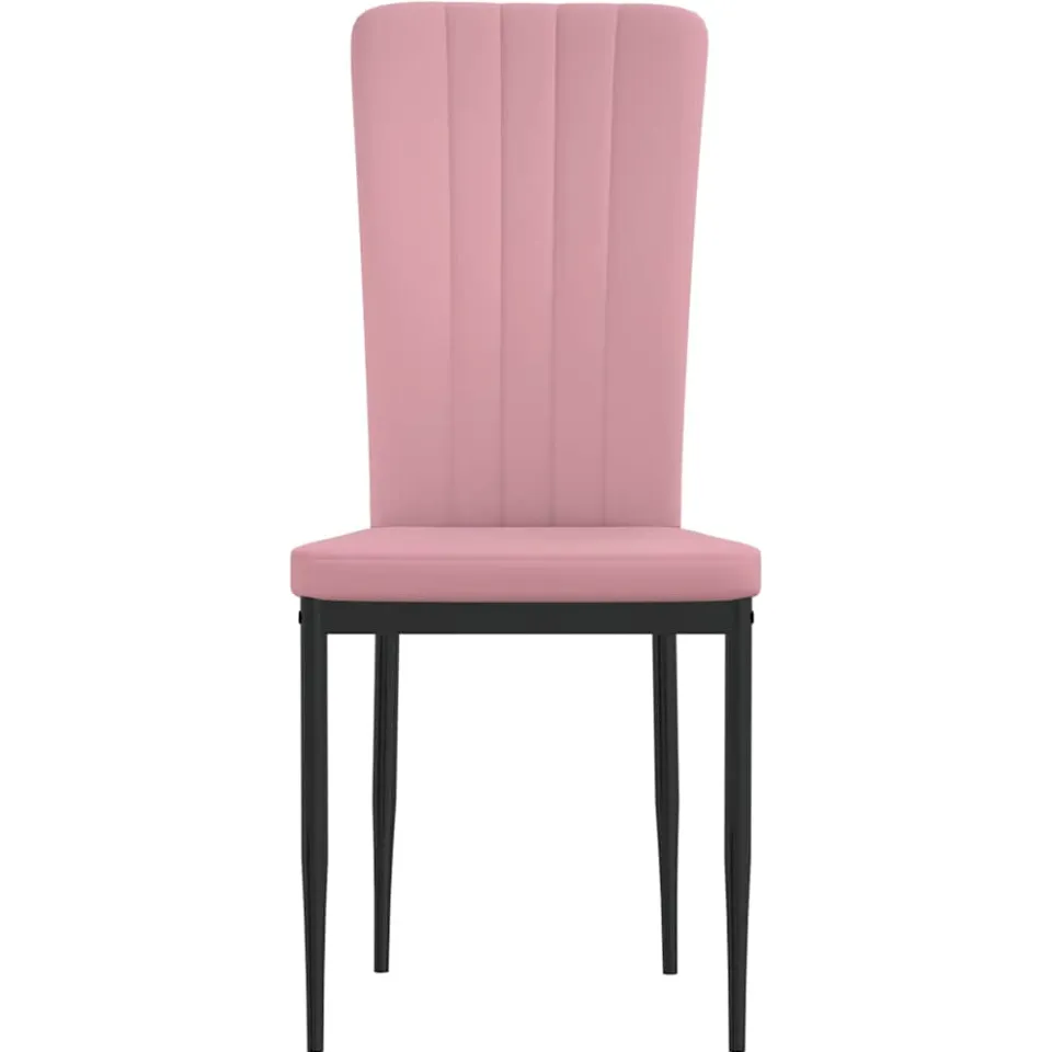 vidaXL Eetkamerstoelen 4 st fluweel roze, foto 4