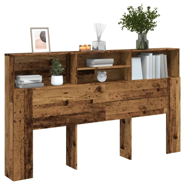 vidaXL Hoofdbordkast 180x19x103,5 cm bewerkt hout oud houtkleurig Bruin